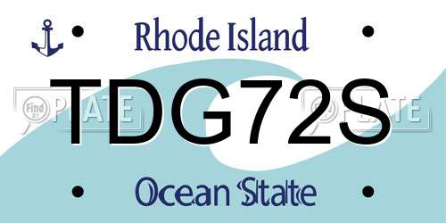 TDG72S Rhode Island License Plate