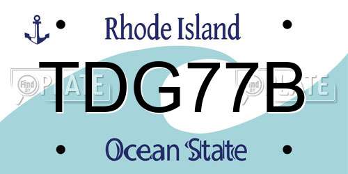 TDG77B Rhode Island License Plate