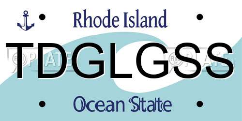 TDGLGSS Rhode Island License Plate