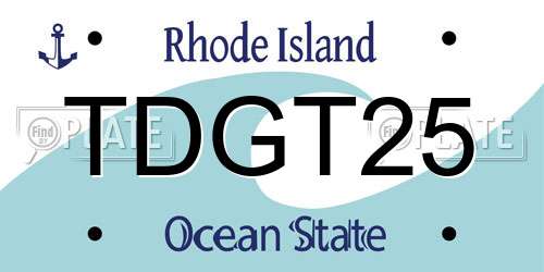 TDGT25 Rhode Island License Plate