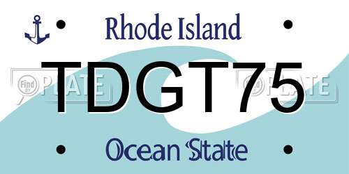 TDGT75 Rhode Island License Plate