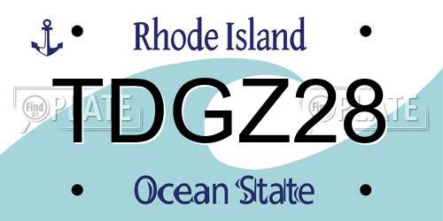 TDGZ28 Rhode Island License Plate