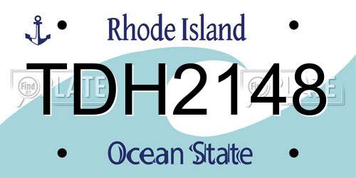 TDH2148 Rhode Island License Plate
