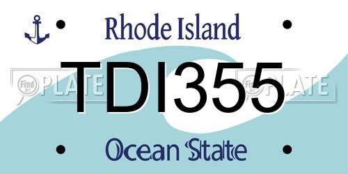 TDI355 Rhode Island License Plate