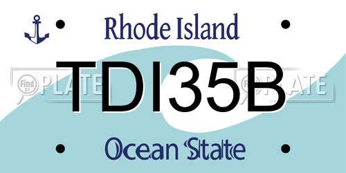 TDI35B Rhode Island License Plate