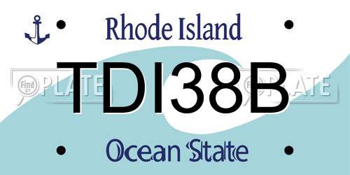 TDI38B Rhode Island License Plate