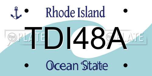 TDI48A Rhode Island License Plate