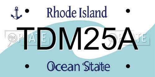 TDM25A Rhode Island License Plate