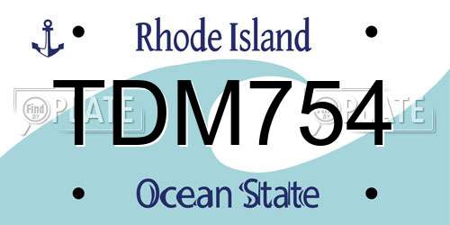 TDM754 Rhode Island License Plate