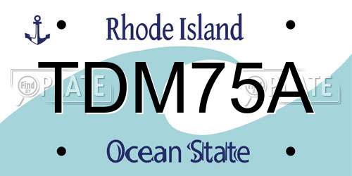 TDM75A Rhode Island License Plate