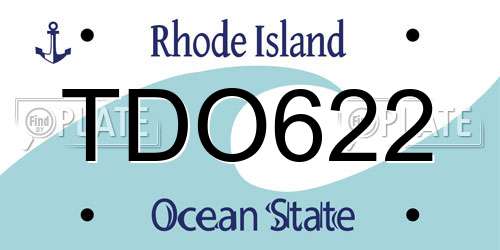TDO622 Rhode Island License Plate