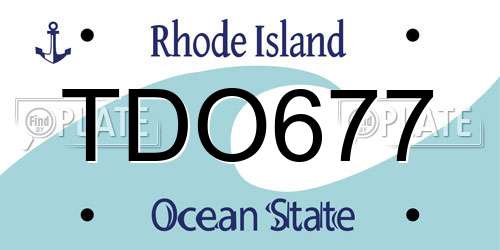 TDO677 Rhode Island License Plate