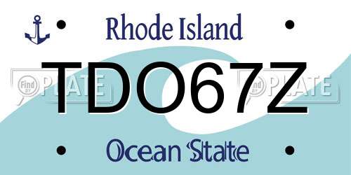 TDO67Z Rhode Island License Plate