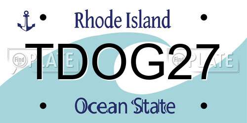TDOG27 Rhode Island License Plate