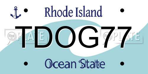 TDOG77 Rhode Island License Plate