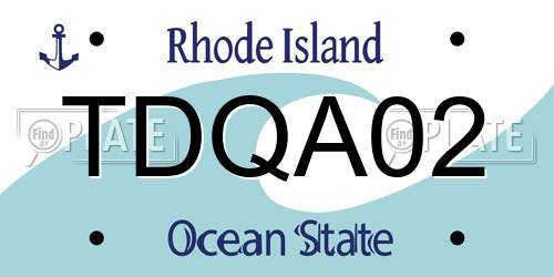 TDQA02 Rhode Island License Plate