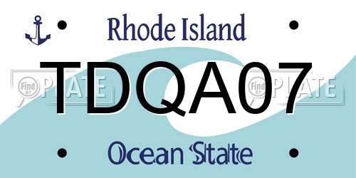 TDQA07 Rhode Island License Plate
