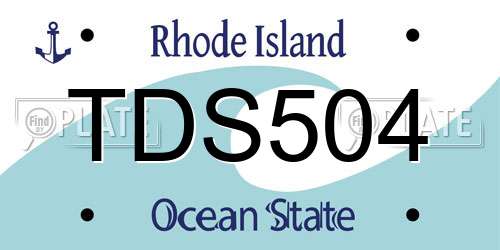 TDS504 Rhode Island License Plate