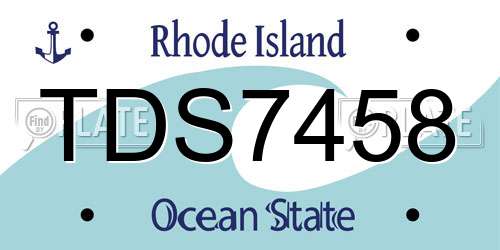 TDS7458 Rhode Island License Plate