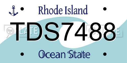TDS7488 Rhode Island License Plate