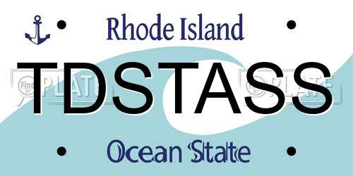 TDSTASS Rhode Island License Plate
