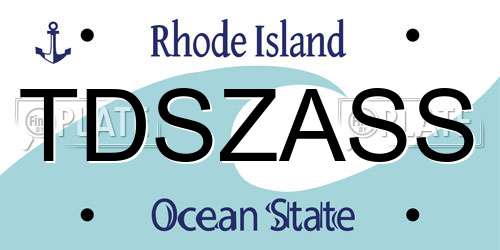 TDSZASS Rhode Island License Plate