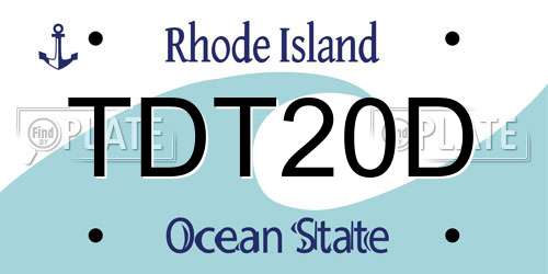 TDT20D Rhode Island License Plate
