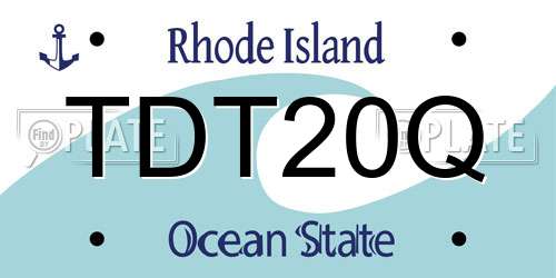 TDT20Q Rhode Island License Plate