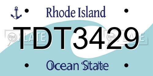 TDT3429 Rhode Island License Plate