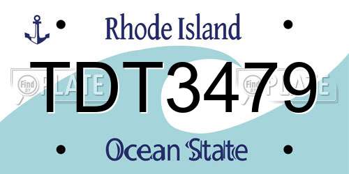TDT3479 Rhode Island License Plate