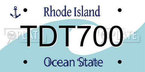 TDT700 Rhode Island License Plate