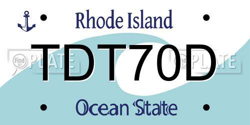 TDT70D Rhode Island License Plate