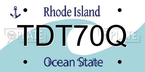 TDT70Q Rhode Island License Plate