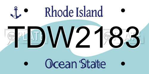TDW2183 Rhode Island License Plate