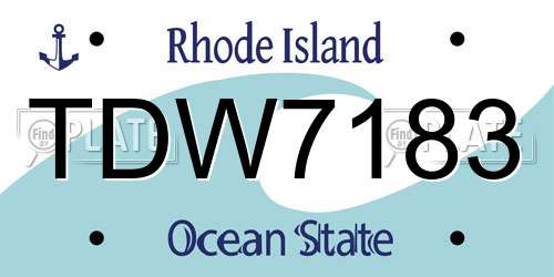 TDW7183 Rhode Island License Plate
