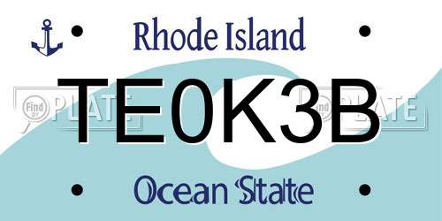 TE0K3B Rhode Island License Plate