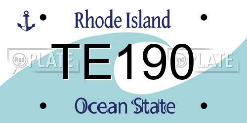 TE190 Rhode Island License Plate