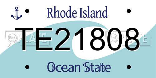 TE21808 Rhode Island License Plate