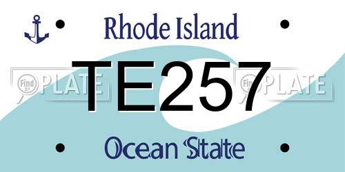 TE257 Rhode Island License Plate