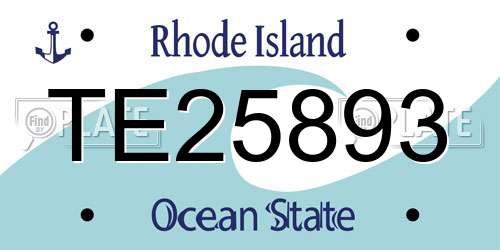 TE25893 Rhode Island License Plate