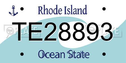 TE28893 Rhode Island License Plate