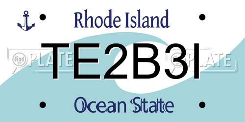 TE2B3I Rhode Island License Plate