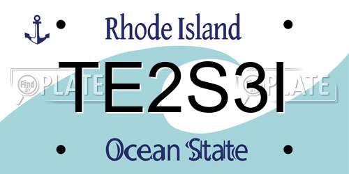 TE2S3I Rhode Island License Plate