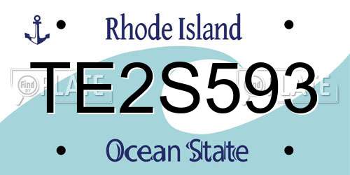 TE2S593 Rhode Island License Plate