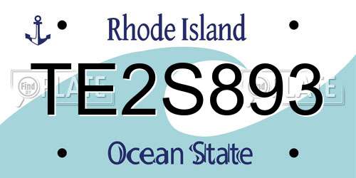 TE2S893 Rhode Island License Plate