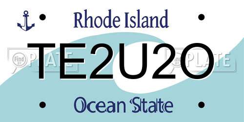 TE2U2O Rhode Island License Plate