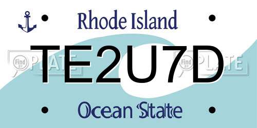 TE2U7D Rhode Island License Plate