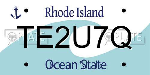 TE2U7Q Rhode Island License Plate