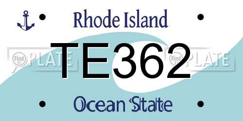 TE362 Rhode Island License Plate