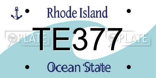 TE377 Rhode Island License Plate
